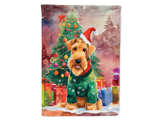 Caroline's Treasures DAC3323CHF Airedale Terrier Christmas House Flag Large Porch Sleeve Pole Decorative Outside Yard Banner Artwork Wall Hanging,...