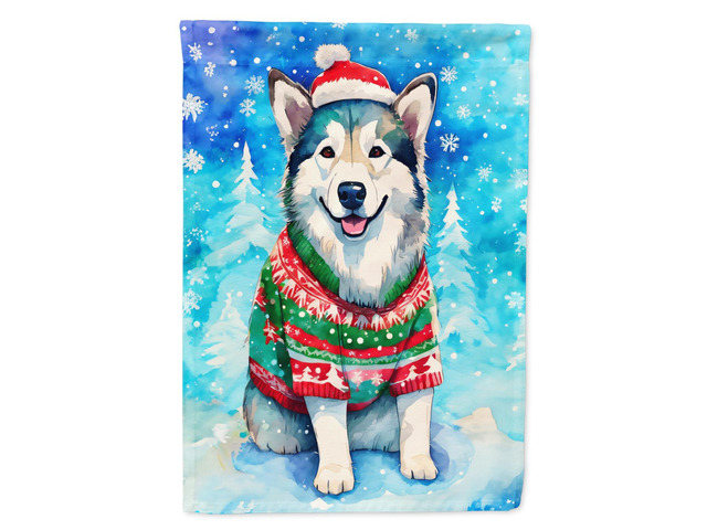 Caroline's Treasures DAC3328CHF Alaskan Malamute Christmas House Flag Large Porch Sleeve Pole Decorative Outside Yard Banner Artwork Wall Hanging,...