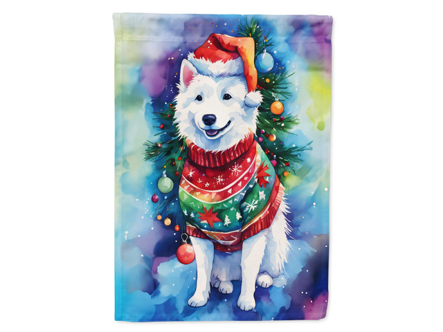 Caroline's Treasures DAC3332GF American Eskimo Christmas Garden Flag Mailbox Flag Decorative Yard Flag Banner Outside Patio Artwork Yard Flower...