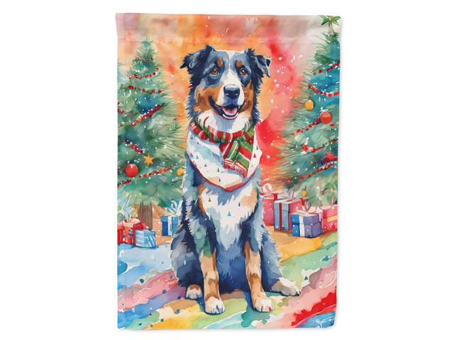 Caroline's Treasures DAC3337CHF Australian Shepherd Christmas House Flag Large Porch Sleeve Pole Decorative Outside Yard Banner Artwork Wall...