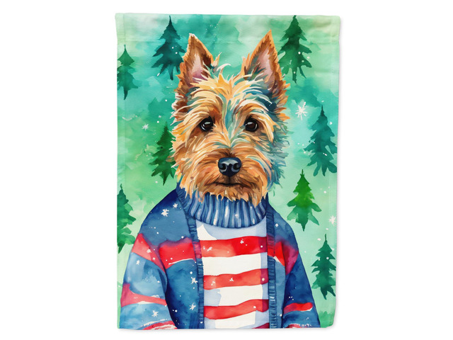 Caroline's Treasures DAC3342GF Australian Terrier Christmas Garden Flag Mailbox Flag Decorative Yard Flag Banner Outside Patio Artwork Yard Flower...