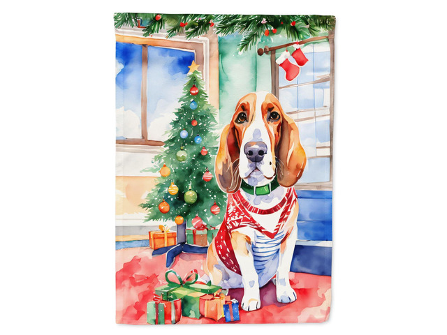 Caroline's Treasures DAC3348GF Basset Hound Christmas Garden Flag Mailbox Flag Decorative Yard Flag Banner Outside Patio Artwork Yard Flower Beds,...