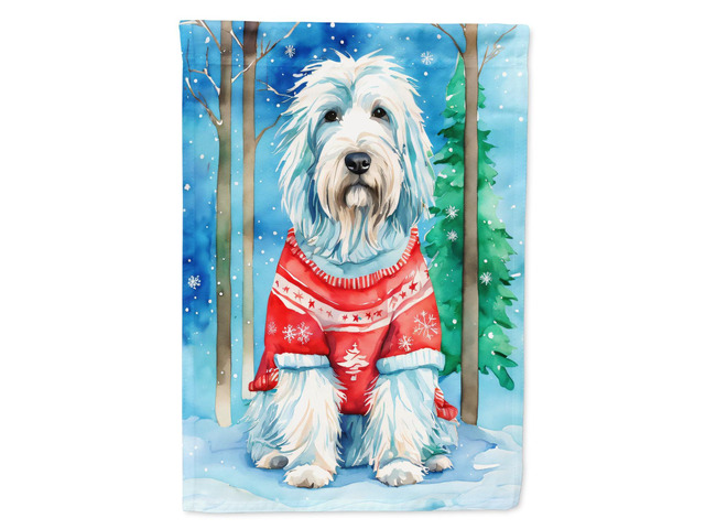 Caroline's Treasures DAC3353CHF Bearded Collie Christmas House Flag Large Porch Sleeve Pole Decorative Outside Yard Banner Artwork Wall Hanging,...