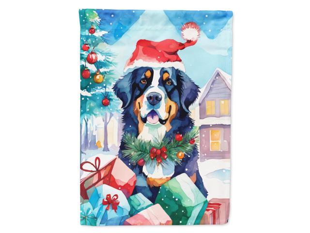 Caroline's Treasures DAC3364CHF Bernese Mountain Dog Christmas House Flag Large Porch Sleeve Pole Decorative Outside Yard Banner Artwork Wall...