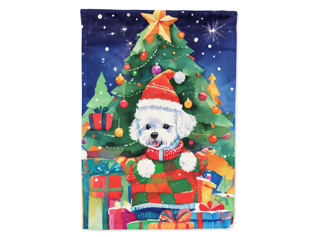 Caroline's Treasures DAC3366GF Bichon Frise Christmas Garden Flag Mailbox Flag Decorative Yard Flag Banner Outside Patio Artwork Yard Flower Beds,...