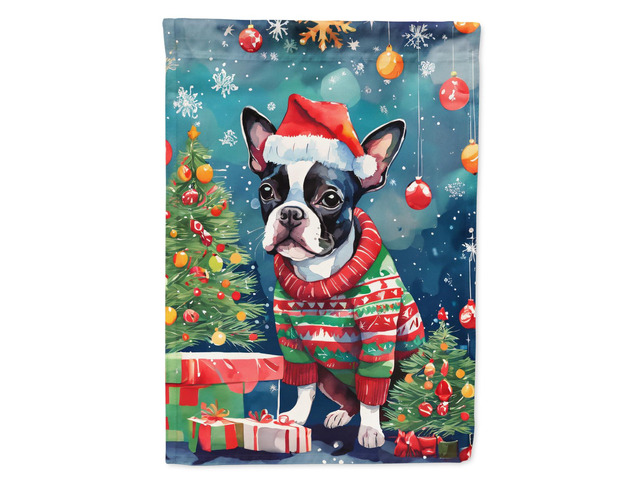 Caroline's Treasures DAC3380CHF Boston Terrier Christmas House Flag Large Porch Sleeve Pole Decorative Outside Yard Banner Artwork Wall Hanging,...