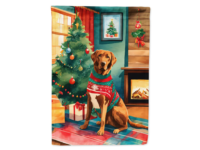 Caroline's Treasures DAC3416GF Chesapeake Bay Retriever Christmas Garden Flag Mailbox Flag Decorative Yard Flag Banner Outside Patio Artwork Yard...