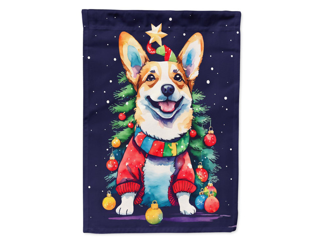 Caroline's Treasures DAC3431CHF Corgi Christmas House Flag Large Porch Sleeve Pole Decorative Outside Yard Banner Artwork Wall Hanging, Polyester,...