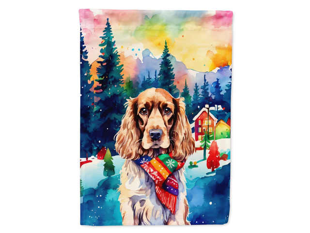 Caroline's Treasures DAC3449GF English Cocker Spaniel Christmas Garden Flag Mailbox Flag Decorative Yard Flag Banner Outside Patio Artwork Yard...
