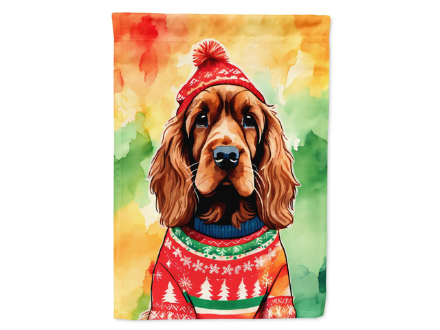 Caroline's Treasures DAC3450CHF English Cocker Spaniel Christmas House Flag Large Porch Sleeve Pole Decorative Outside Yard Banner Artwork Wall...