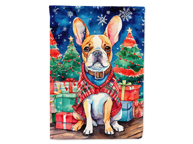 Caroline's Treasures DAC3461CHF French Bulldog Christmas House Flag Large Porch Sleeve Pole Decorative Outside Yard Banner Artwork Wall Hanging,...
