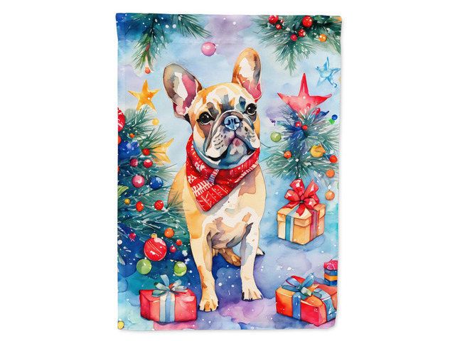 Caroline's Treasures DAC3462CHF French Bulldog Christmas House Flag Large Porch Sleeve Pole Decorative Outside Yard Banner Artwork Wall Hanging,...