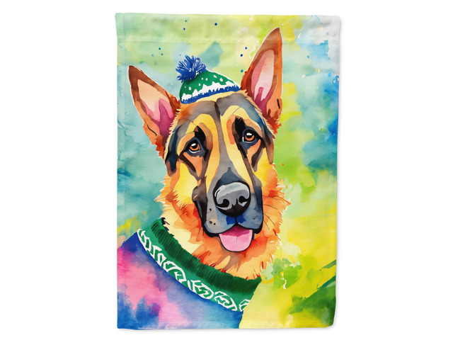 Caroline's Treasures DAC3464CHF German Shepherd Christmas House Flag Large Porch Sleeve Pole Decorative Outside Yard Banner Artwork Wall Hanging,...