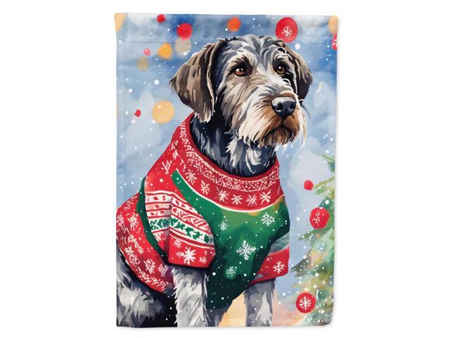 Caroline's Treasures DAC3471CHF German Wirehaired Pointer Christmas House Flag Large Porch Sleeve Pole Decorative Outside Yard Banner Artwork Wall...