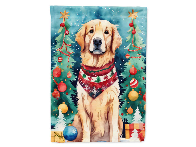 Caroline's Treasures DAC3476GF Golden Retriever Christmas Garden Flag Mailbox Flag Decorative Yard Flag Banner Outside Patio Artwork Yard Flower...