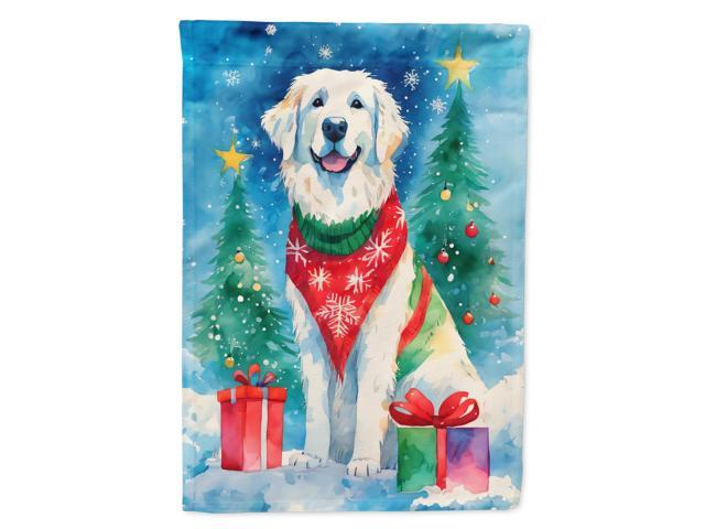Caroline's Treasures DAC3487CHF Great Pyrenees Christmas House Flag Large Porch Sleeve Pole Decorative Outside Yard Banner Artwork Wall Hanging,...