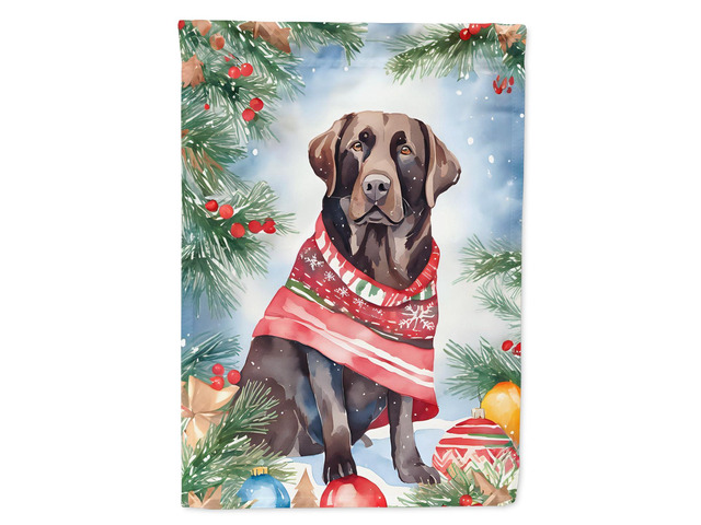 Caroline's Treasures DAC3503CHF Chocolate Labrador Retriever Christmas House Flag Large Porch Sleeve Pole Decorative Outside Yard Banner Artwork...
