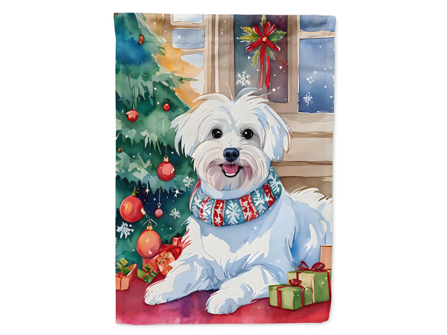 Caroline's Treasures DAC3517GF Maltese Christmas Garden Flag Mailbox Flag Decorative Yard Flag Banner Outside Patio Artwork Yard Flower Beds,...