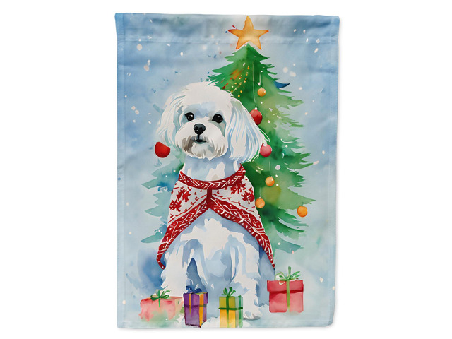Caroline's Treasures DAC3519GF Maltese Christmas Garden Flag Mailbox Flag Decorative Yard Flag Banner Outside Patio Artwork Yard Flower Beds,...