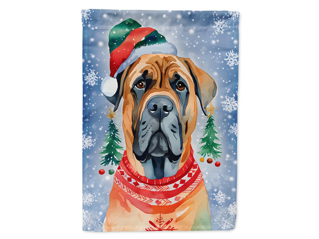 Caroline's Treasures DAC3521CHF Mastiff Christmas House Flag Large Porch Sleeve Pole Decorative Outside Yard Banner Artwork Wall Hanging,...