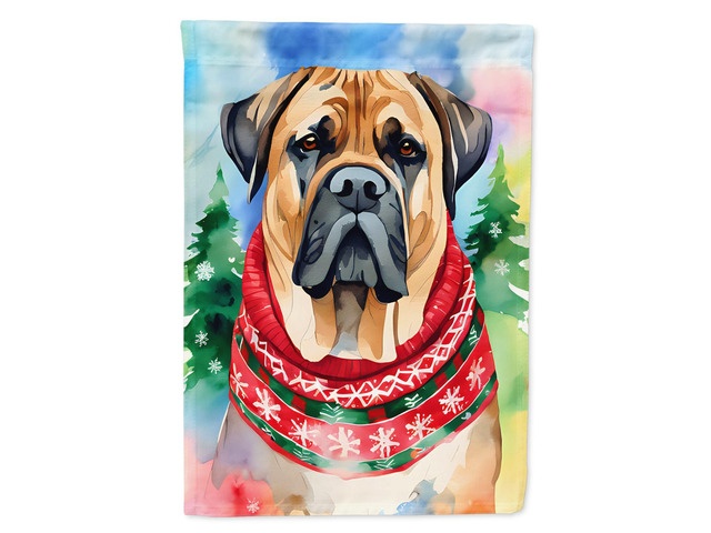Caroline's Treasures DAC3522CHF Mastiff Christmas House Flag Large Porch Sleeve Pole Decorative Outside Yard Banner Artwork Wall Hanging,...