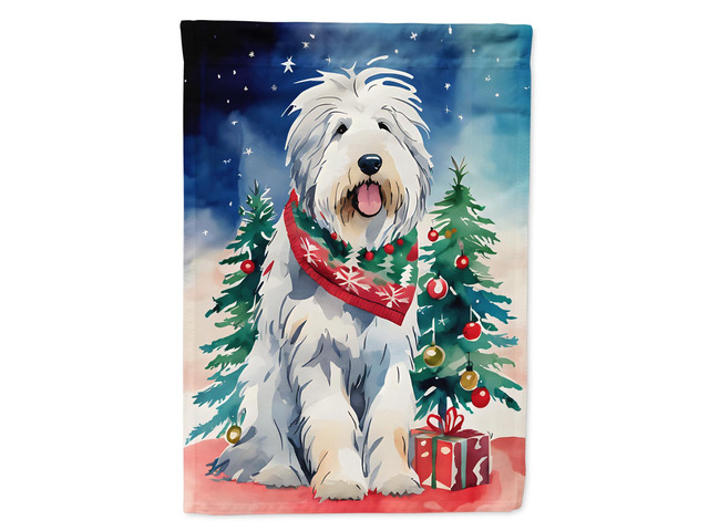 Caroline's Treasures DAC3548CHF Old English Sheepdog Christmas House Flag Large Porch Sleeve Pole Decorative Outside Yard Banner Artwork Wall...
