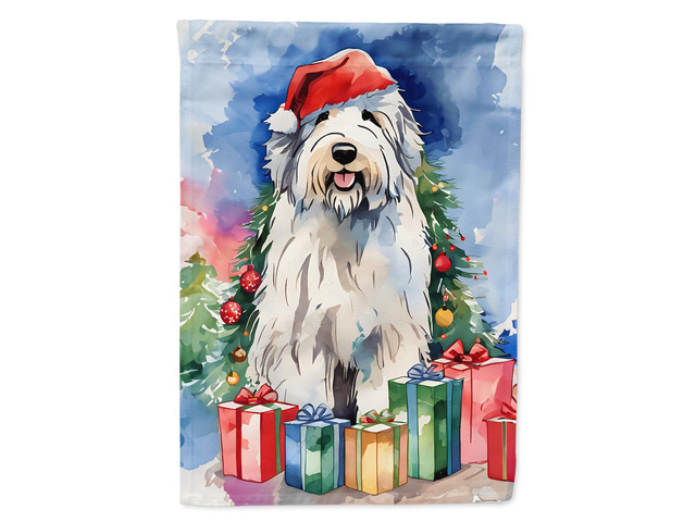 Caroline's Treasures DAC3549CHF Old English Sheepdog Christmas House Flag Large Porch Sleeve Pole Decorative Outside Yard Banner Artwork Wall...