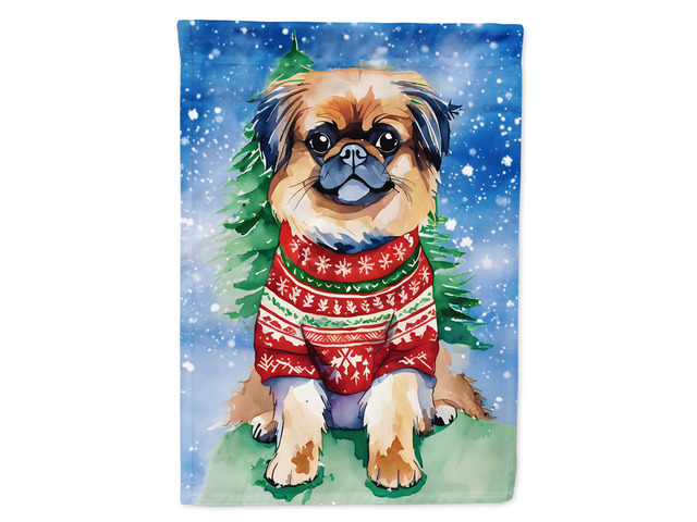 Caroline's Treasures DAC3554GF Pekingese Christmas Garden Flag Mailbox Flag Decorative Yard Flag Banner Outside Patio Artwork Yard Flower Beds,...