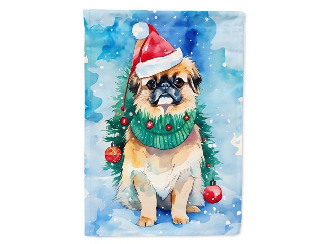 Caroline's Treasures DAC3556CHF Pekingese Christmas House Flag Large Porch Sleeve Pole Decorative Outside Yard Banner Artwork Wall Hanging,...