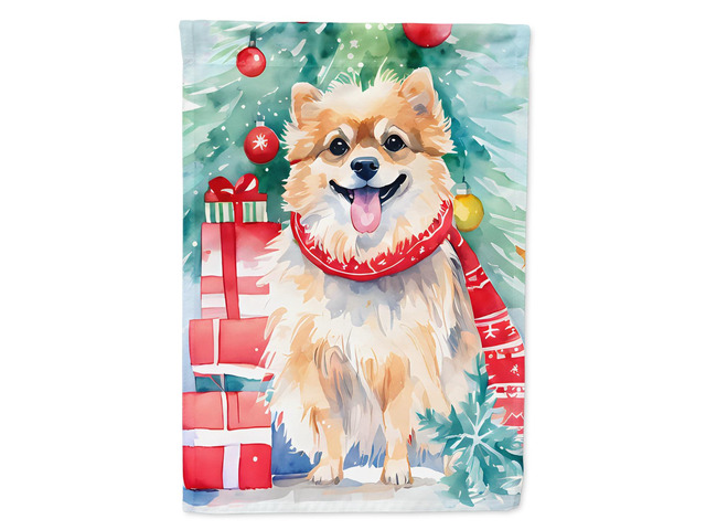 Caroline's Treasures DAC3563GF Pomeranian Christmas Garden Flag Mailbox Flag Decorative Yard Flag Banner Outside Patio Artwork Yard Flower Beds,...