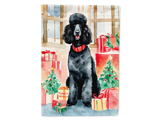 Caroline's Treasures DAC3570CHF Poodle Christmas House Flag Large Porch Sleeve Pole Decorative Outside Yard Banner Artwork Wall Hanging, Polyester,...