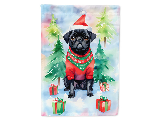 Caroline's Treasures DAC3592GF Pug Christmas Garden Flag Mailbox Flag Decorative Yard Flag Banner Outside Patio Artwork Yard Flower Beds, Garden...