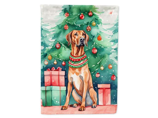 Caroline's Treasures DAC3604CHF Rhodesian Ridgeback Christmas House Flag Large Porch Sleeve Pole Decorative Outside Yard Banner Artwork Wall...