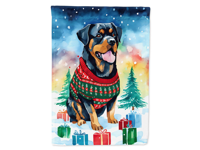 Caroline's Treasures DAC3607GF Rottweiler Christmas Garden Flag Mailbox Flag Decorative Yard Flag Banner Outside Patio Artwork Yard Flower Beds,...