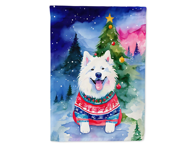 Caroline's Treasures DAC3619GF Samoyed Christmas Garden Flag Mailbox Flag Decorative Yard Flag Banner Outside Patio Artwork Yard Flower Beds,...
