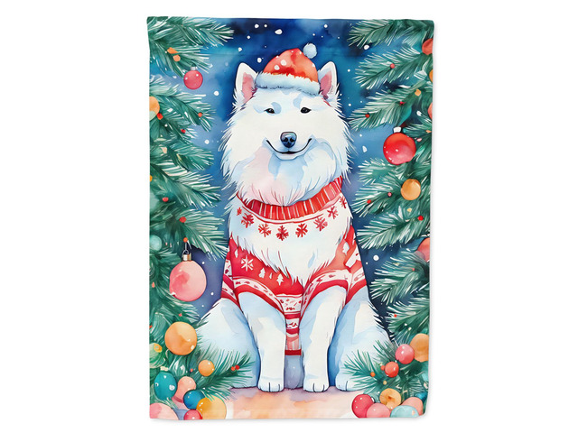 Caroline's Treasures DAC3620GF Samoyed Christmas Garden Flag Mailbox Flag Decorative Yard Flag Banner Outside Patio Artwork Yard Flower Beds,...