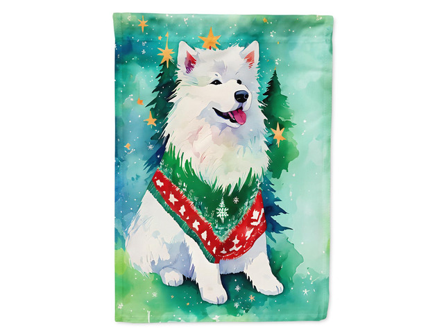 Caroline's Treasures DAC3621CHF Samoyed Christmas House Flag Large Porch Sleeve Pole Decorative Outside Yard Banner Artwork Wall Hanging,...