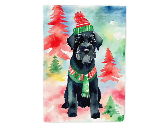 Caroline's Treasures DAC3625CHF Schnauzer Christmas House Flag Large Porch Sleeve Pole Decorative Outside Yard Banner Artwork Wall Hanging,...
