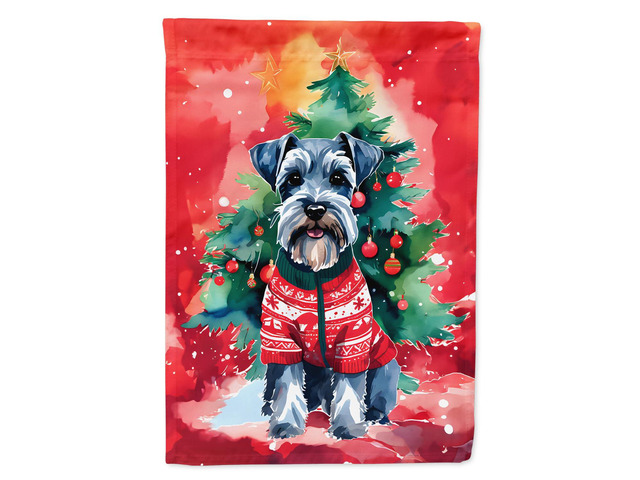 Caroline's Treasures DAC3626CHF Schnauzer Christmas House Flag Large Porch Sleeve Pole Decorative Outside Yard Banner Artwork Wall Hanging,...