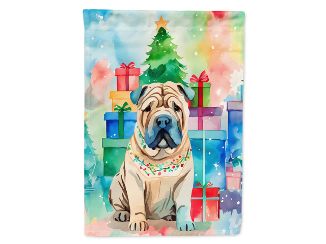 Caroline's Treasures DAC3645CHF Shar Pei Christmas House Flag Large Porch Sleeve Pole Decorative Outside Yard Banner Artwork Wall Hanging,...