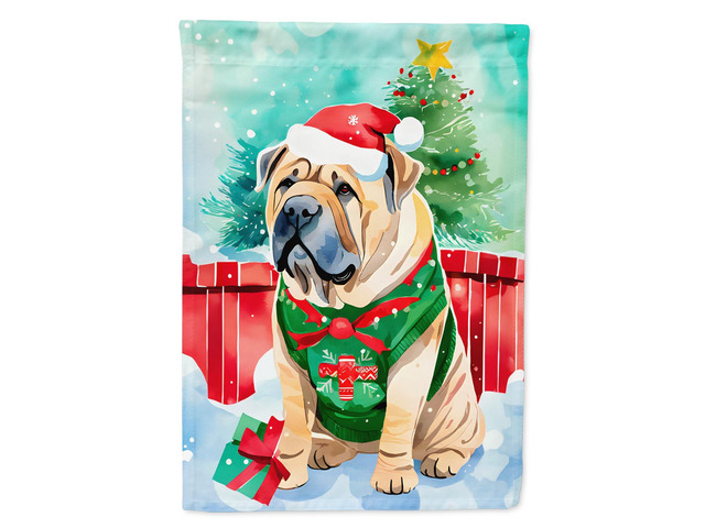 Caroline's Treasures DAC3648GF Shar Pei Christmas Garden Flag Mailbox Flag Decorative Yard Flag Banner Outside Patio Artwork Yard Flower Beds,...