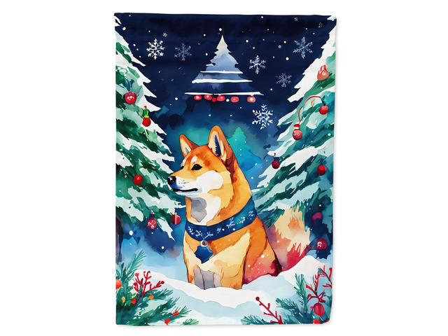Caroline's Treasures DAC3651GF Shiba Inu Christmas Garden Flag Mailbox Flag Decorative Yard Flag Banner Outside Patio Artwork Yard Flower Beds,...