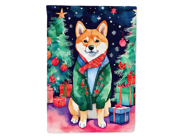 Caroline's Treasures DAC3652GF Shiba Inu Christmas Garden Flag Mailbox Flag Decorative Yard Flag Banner Outside Patio Artwork Yard Flower Beds,...