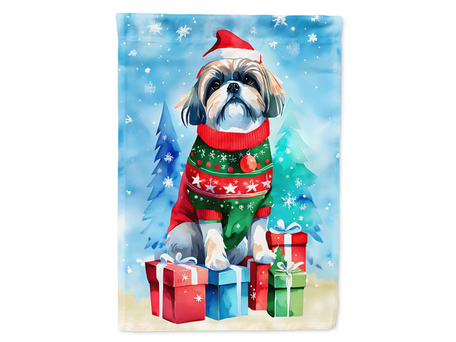 Caroline's Treasures DAC3655CHF Shih Tzu Christmas House Flag Large Porch Sleeve Pole Decorative Outside Yard Banner Artwork Wall Hanging,...