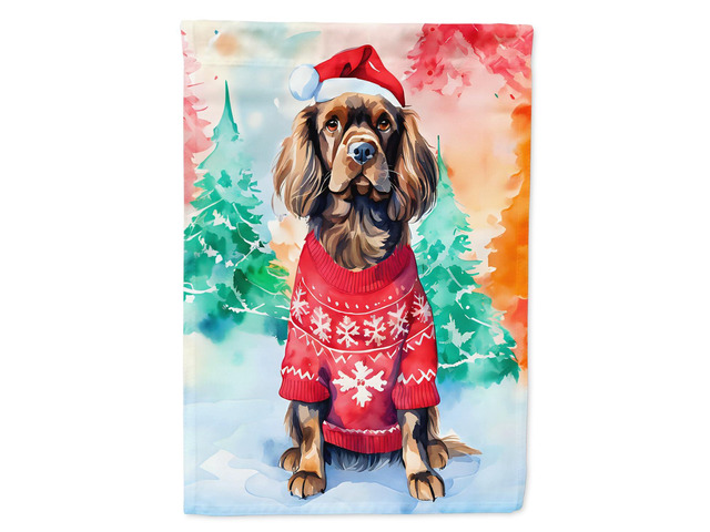 Caroline's Treasures DAC3667GF Sussex Spaniel Christmas Garden Flag Mailbox Flag Decorative Yard Flag Banner Outside Patio Artwork Yard Flower...