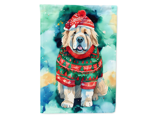 Caroline's Treasures DAC3668GF Tibetan Mastiff Christmas Garden Flag Mailbox Flag Decorative Yard Flag Banner Outside Patio Artwork Yard Flower...