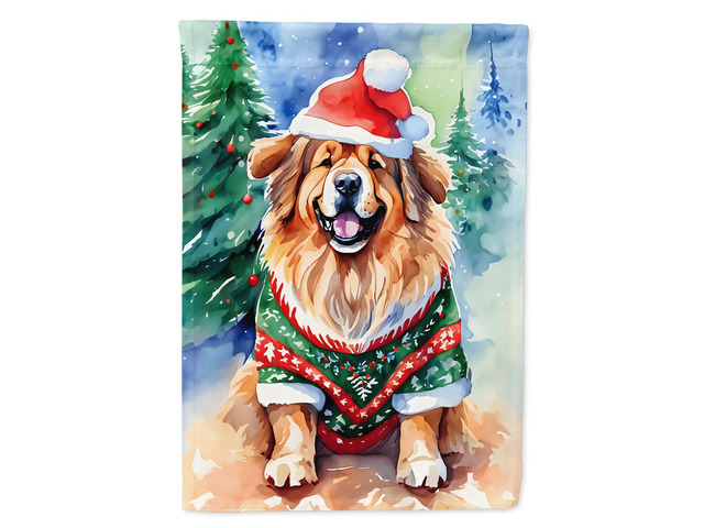 Caroline's Treasures DAC3669GF Tibetan Mastiff Christmas Garden Flag Mailbox Flag Decorative Yard Flag Banner Outside Patio Artwork Yard Flower...