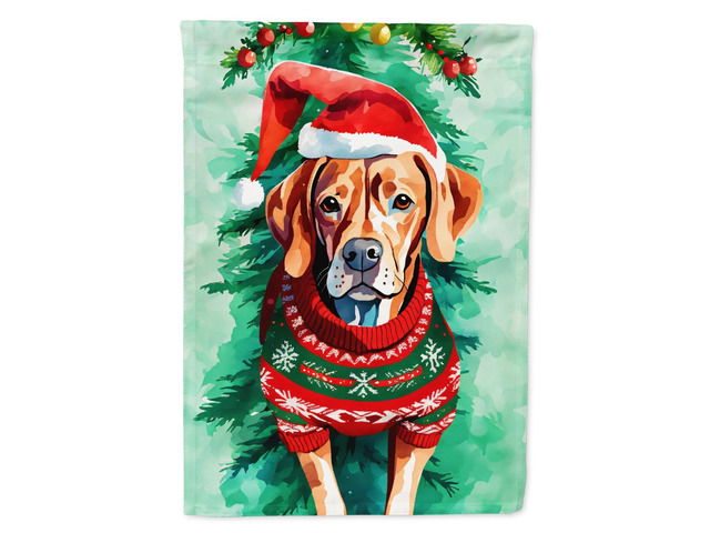 Caroline's Treasures DAC3675CHF Vizsla Christmas House Flag Large Porch Sleeve Pole Decorative Outside Yard Banner Artwork Wall Hanging, Polyester,...