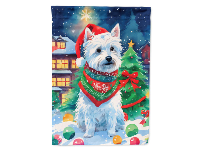 Caroline's Treasures DAC3682CHF Westie Christmas House Flag Large Porch Sleeve Pole Decorative Outside Yard Banner Artwork Wall Hanging, Polyester,...