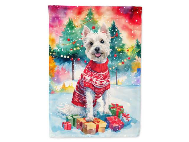 Caroline's Treasures DAC3686GF Westie Christmas Garden Flag Mailbox Flag Decorative Yard Flag Banner Outside Patio Artwork Yard Flower Beds, Garden...